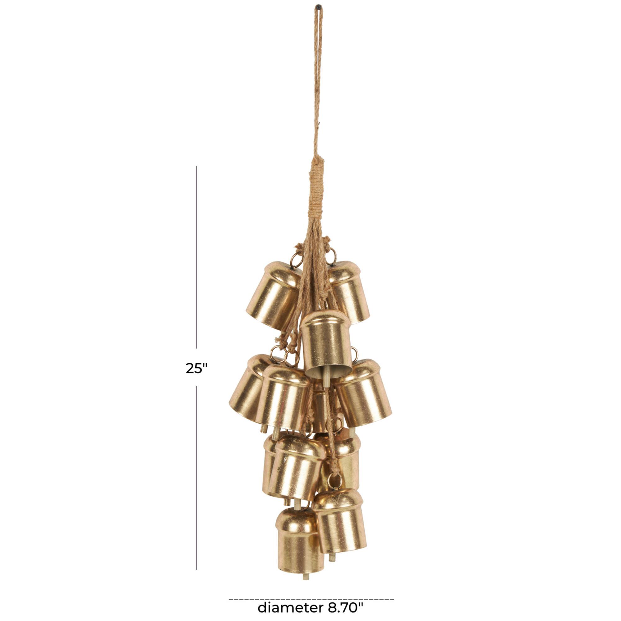 25" Gold Metal Cascading Cluster Decorative Bells